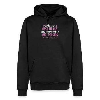 Cadeau de cousin nièce - Sweat à capuche Premium bio Homme - noir - Devant - Nico (187cm)