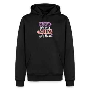 Jesus Gott Geschenkidee Weihnachten - Männer Premium Bio Hoodie - Schwarz - Vorne - Nico (187cm)