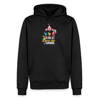 Carousel fair gift idea - Men’s Premium Organic Hoodie - black - Front - Nico (187cm)