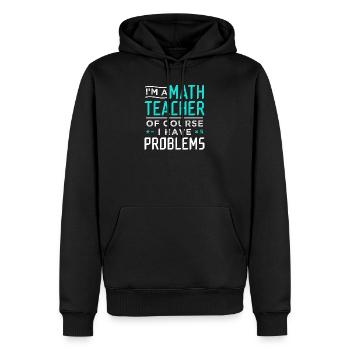 Problèmes de profs de maths - Sweat à capuche Premium bio Homme - noir - Devant - Nico (187cm)