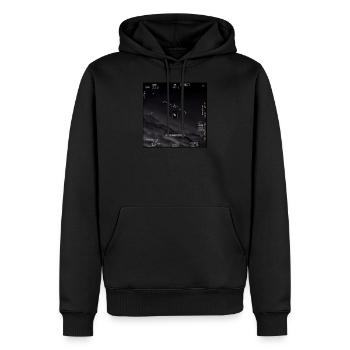 Tictac Declassified small text - Men’s Premium Organic Hoodie - black - Front - Nico (187cm)