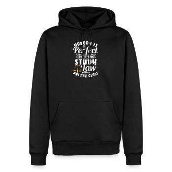 Droit droit droit - Sweat à capuche Premium bio Homme - noir - Devant - Nico (187cm)