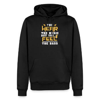 Bassgitarre E-Bass Fühlen Geschenk - Männer Premium Bio Hoodie - Schwarz - Vorne - Nico (187cm)