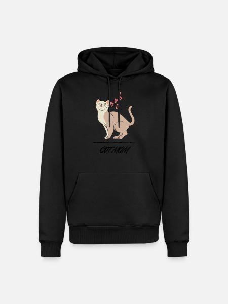Cat Mom - Men’s Premium Organic Hoodie - black