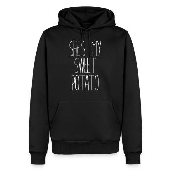Elle est ma patate douce - Sweat à capuche Premium bio Homme - noir - Devant - Nico (187cm)