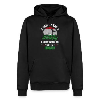 Ungarn Therapie Ungarisch Budapest Flagge Geschenk - Männer Premium Bio Hoodie - Schwarz - Vorne - Nico (187cm)
