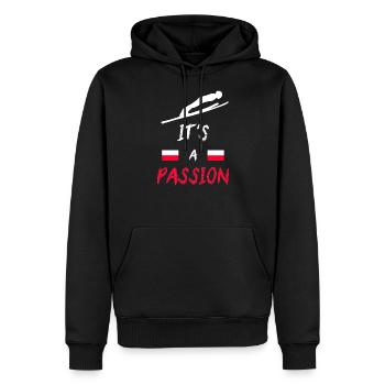 Skispringen geburtstag Geschenk Spruch Skifliegen - Männer Premium Bio Hoodie - Schwarz - Vorne - Nico (187cm)