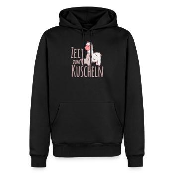 Zeit zum Kuscheln Schaf mit Lamm - Männer Premium Bio Hoodie - Schwarz - Vorne - Nico (187cm)