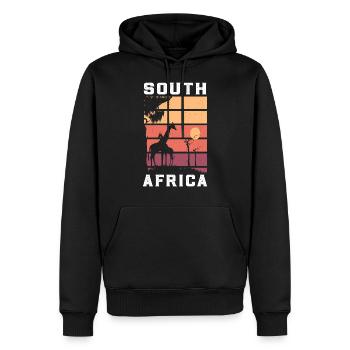 Afrique du Sud - Sweat à capuche Premium bio Homme - noir - Devant - Nico (187cm)