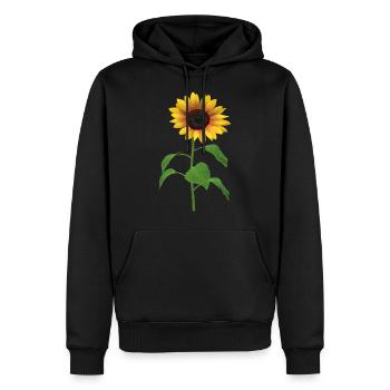 Sonnenblume Desgin - Männer Premium Bio Hoodie - Schwarz - Vorne - Nico (187cm)