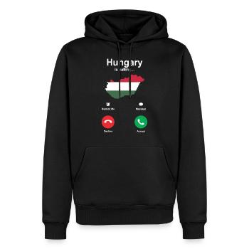 Hongrie Drapeau De l’Union européenne Cadeau - Sweat à capuche Premium bio Homme - noir - Devant - Nico (187cm)