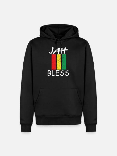 Jah bless Rasta - Männer Premium Bio Hoodie - Schwarz