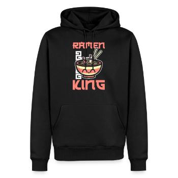 Roi Ramen - Sweat à capuche Premium bio Homme - noir - Devant - Nico (187cm)