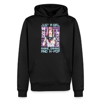 Gamer Mädchen Geschenk Gaming K Pop Anime - Männer Premium Bio Hoodie - Schwarz - Vorne - Nico (187cm)