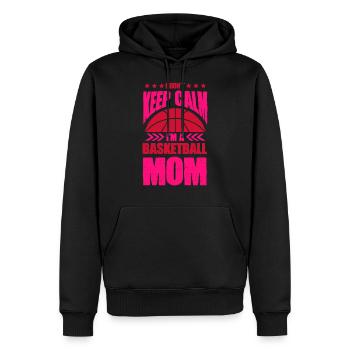 Basket keep calm maman - Sweat à capuche Premium bio Homme - noir - Devant - Nico (187cm)