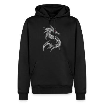 FANTASY DRAGON - dot painting art 2 - Sweat à capuche Premium bio Homme - noir - Devant - Nico (187cm)