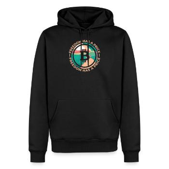 La liberté a un prix Crypto Bitcoin Shirt Gift - Sweat à capuche Premium bio Homme - noir - Devant - Nico (187cm)