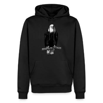 Aigle T Shirt weisskopfseeadler oiseau animal motif - Sweat à capuche Premium bio Homme - noir - Devant - Nico (187cm)