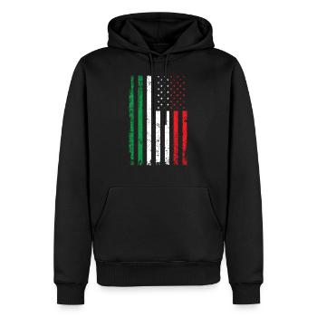 Italy USA America Flag Flag Roots Sports - Men’s Premium Organic Hoodie - black - Front - Nico (187cm)