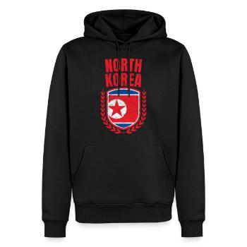 Corée du Nord - Sweat à capuche Premium bio Homme - noir - Devant - Nico (187cm)