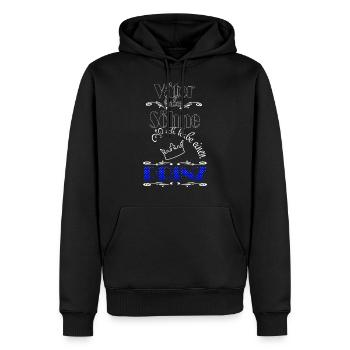 Vater Väter Sohn Söhne Prinz Royalblau - Männer Premium Bio Hoodie - Schwarz - Vorne - Nico (187cm)