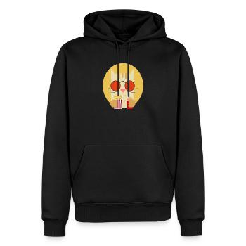 Popcorn Grignots Kino Canapé Fast Food Chips - Sweat à capuche Premium bio Homme - noir - Devant - Nico (187cm)