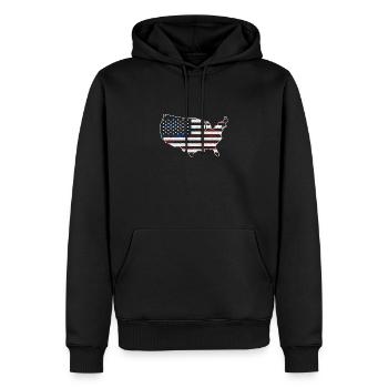 Carte des étoiles et des bandes - Sweat à capuche Premium bio Homme - noir - Devant - Nico (187cm)