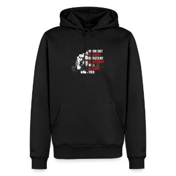 Gym Fitness - Männer Premium Bio Hoodie - Schwarz - Vorne - Nico (187cm)