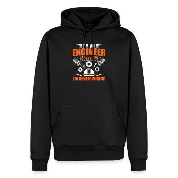 Ingenieur - Männer Premium Bio Hoodie - Schwarz - Vorne - Nico (187cm)