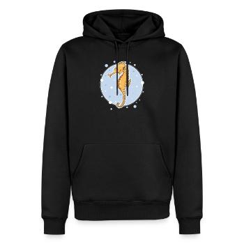 Seepferdchen - Männer Premium Bio Hoodie - Schwarz - Vorne - Nico (187cm)