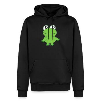 Frosch - Männer Premium Bio Hoodie - Schwarz - Vorne - Nico (187cm)