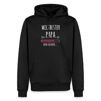 Weltbester Papa Ankündigung Schwangerschaft Baby - Männer Premium Bio Hoodie - Schwarz - Vorne - Nico (187cm)