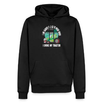 Ich fahre meine Traktor-Cartoon-Farm - Männer Premium Bio Hoodie - Schwarz - Vorne - Nico (187cm)