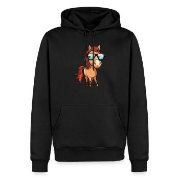 Cheval II - Sweat à capuche Premium bio Homme - noir - Devant - Nico (187cm)