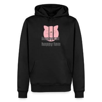 Chat heureux - Sweat à capuche Premium bio Homme - noir - Devant - Nico (187cm)