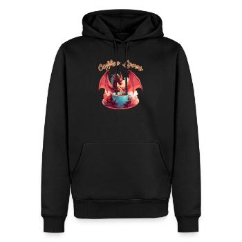 Dragon Coffee Lover - Sweat à capuche Premium bio Homme - noir - Devant - Nico (187cm)