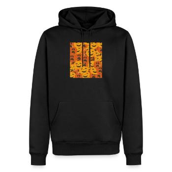 Citrouilles effrayantes motif d’Halloween - Sweat à capuche Premium bio Homme - noir - Devant - Nico (187cm)