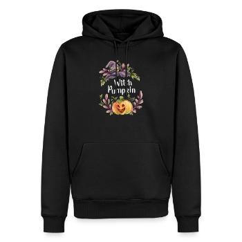 Floral Witch Pumpkin - Men’s Premium Organic Hoodie - black - Front - Nico (187cm)