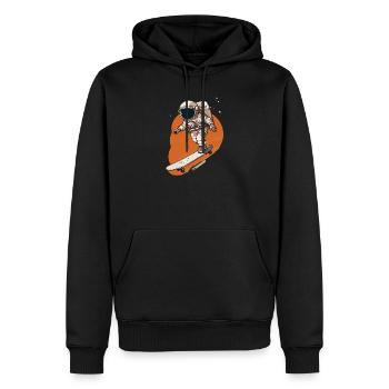 Astronaut Skateboarder in Orbit - Men’s Premium Organic Hoodie - black - Front - Nico (187cm)