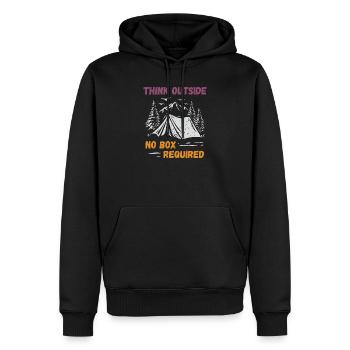 Camping, Randonnée, Forêt - Pensez à l’extérieur - Sweat à capuche Premium bio Homme - noir - Devant - Nico (187cm)
