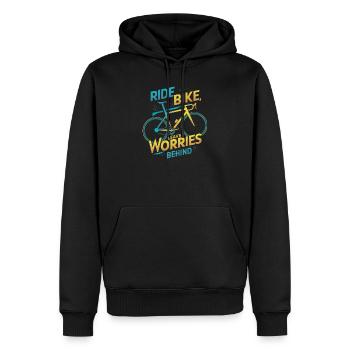 Conception de citation cycliste inspirante - Sweat à capuche Premium bio Homme - noir - Devant - Nico (187cm)
