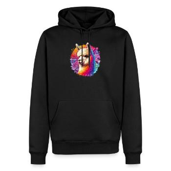 Alpaka - Männer Premium Bio Hoodie - Schwarz - Vorne - Nico (187cm)