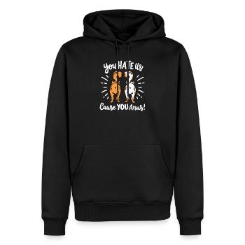 Katze Hintern Humor - Männer Premium Bio Hoodie - Schwarz - Vorne - Nico (187cm)