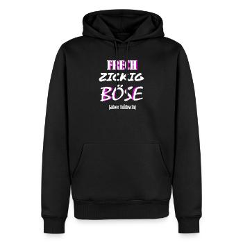 Effronté et méchant ? mais jolie - Sweat à capuche Premium bio Homme - noir - Devant - Nico (187cm)