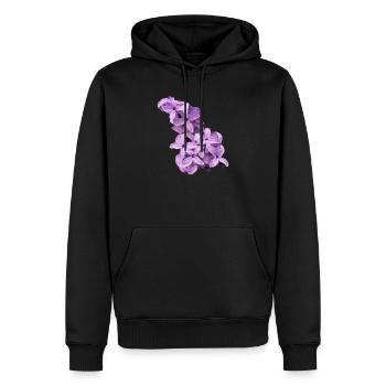 Fliederblütencluster - Männer Premium Bio Hoodie - Schwarz - Vorne - Nico (187cm)