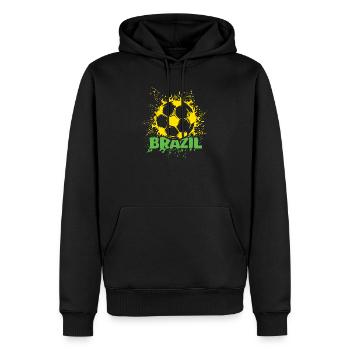 Brésil Football Explosion Brésil Joueur de football Fan - Sweat à capuche Premium bio Homme - noir - Devant - Nico (187cm)