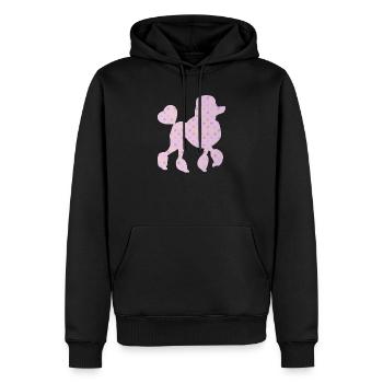 Poniche Pois Rose Chiens Fan Points Chiens Amour Coeur - Sweat à capuche Premium bio Homme - noir - Devant - Nico (187cm)