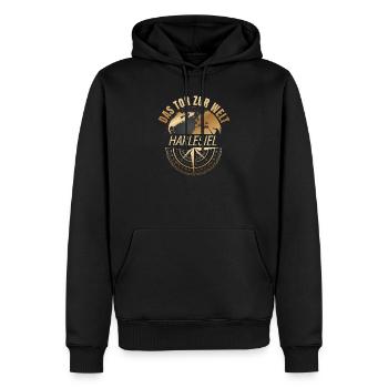 Das Tor zur Welt - Harlesiel - Männer Premium Bio Hoodie - Schwarz - Vorne - Nico (187cm)