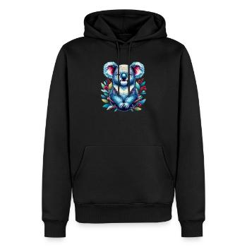 Koala - Sweat à capuche Premium bio Homme - noir - Devant - Nico (187cm)