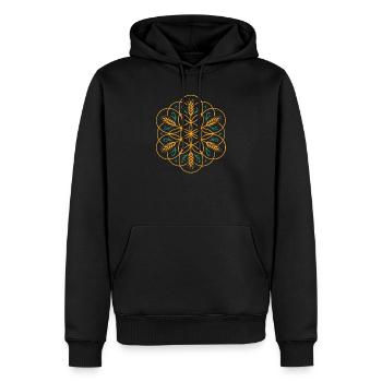 Lammas Blume des Lebens - Erntefest Design - Männer Premium Bio Hoodie - Schwarz - Vorne - Nico (187cm)